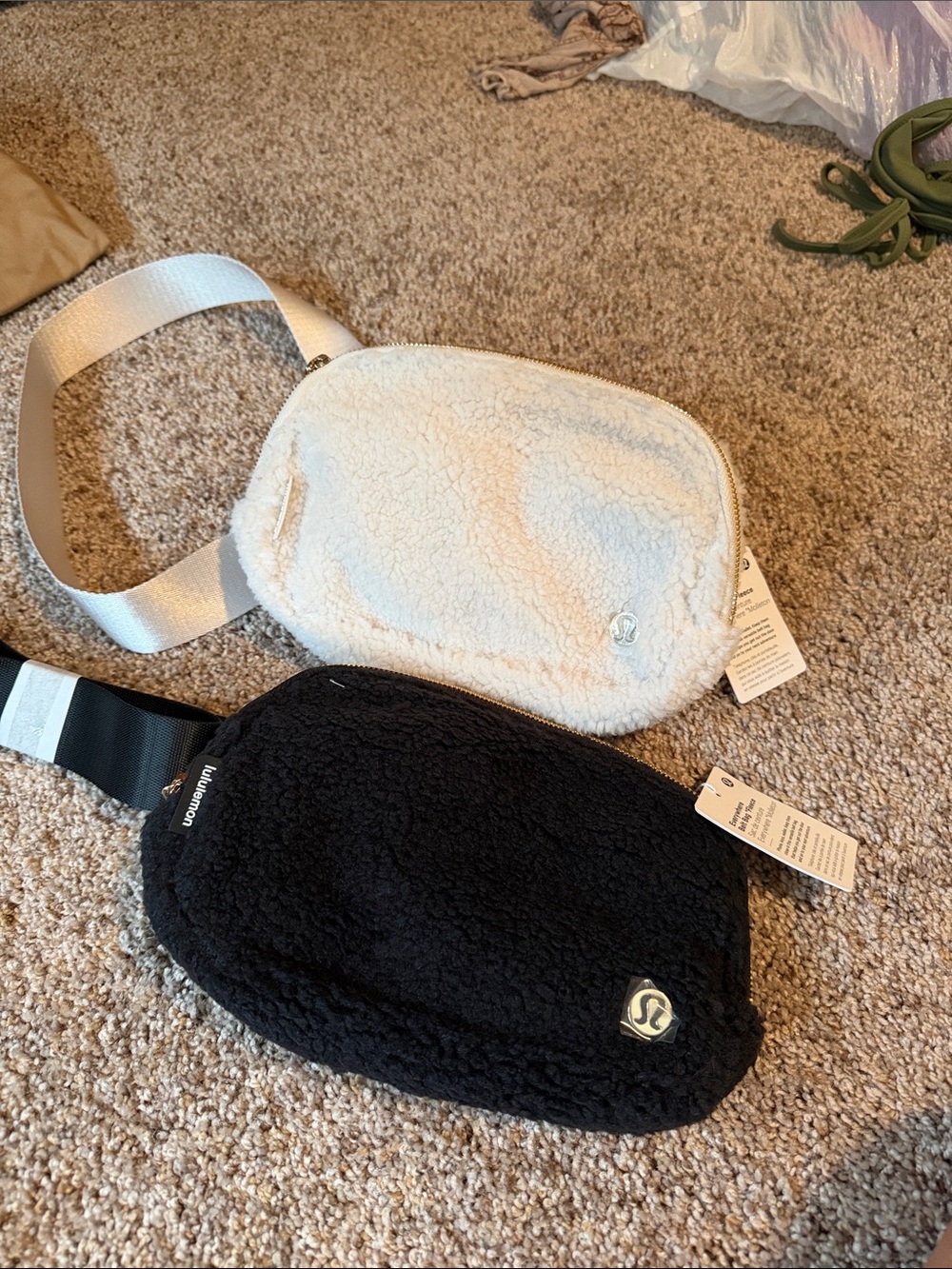 lululemon athletica Sherpa Belt Bags in White and Black